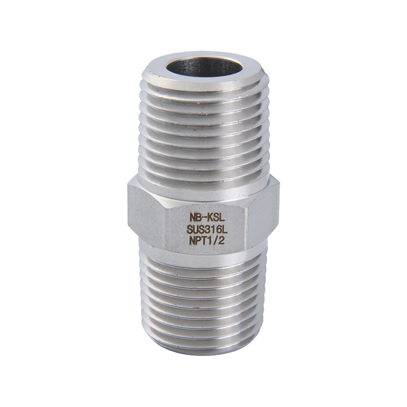 Connecteur double filetage extérieur en acier inoxydable 316L