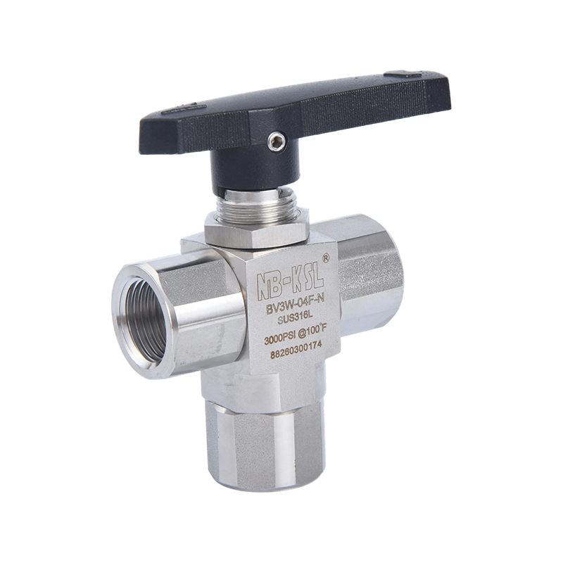 Type d'angle en acier inoxydable 316L et vanne à boisseau sphérique à 3 voies