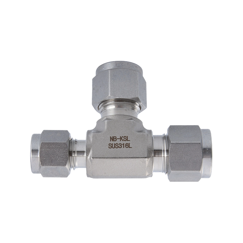 Té réducteur de raccord à compression en acier inoxydable 316L